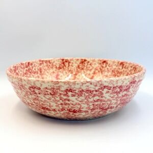 Workshop Gerald Henn Rose Sponge 9.5 Round Bowl Spongeware Roseville OH Rustic